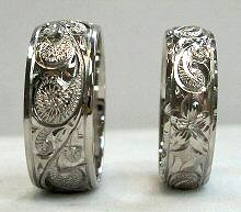 hand carved wedding rings